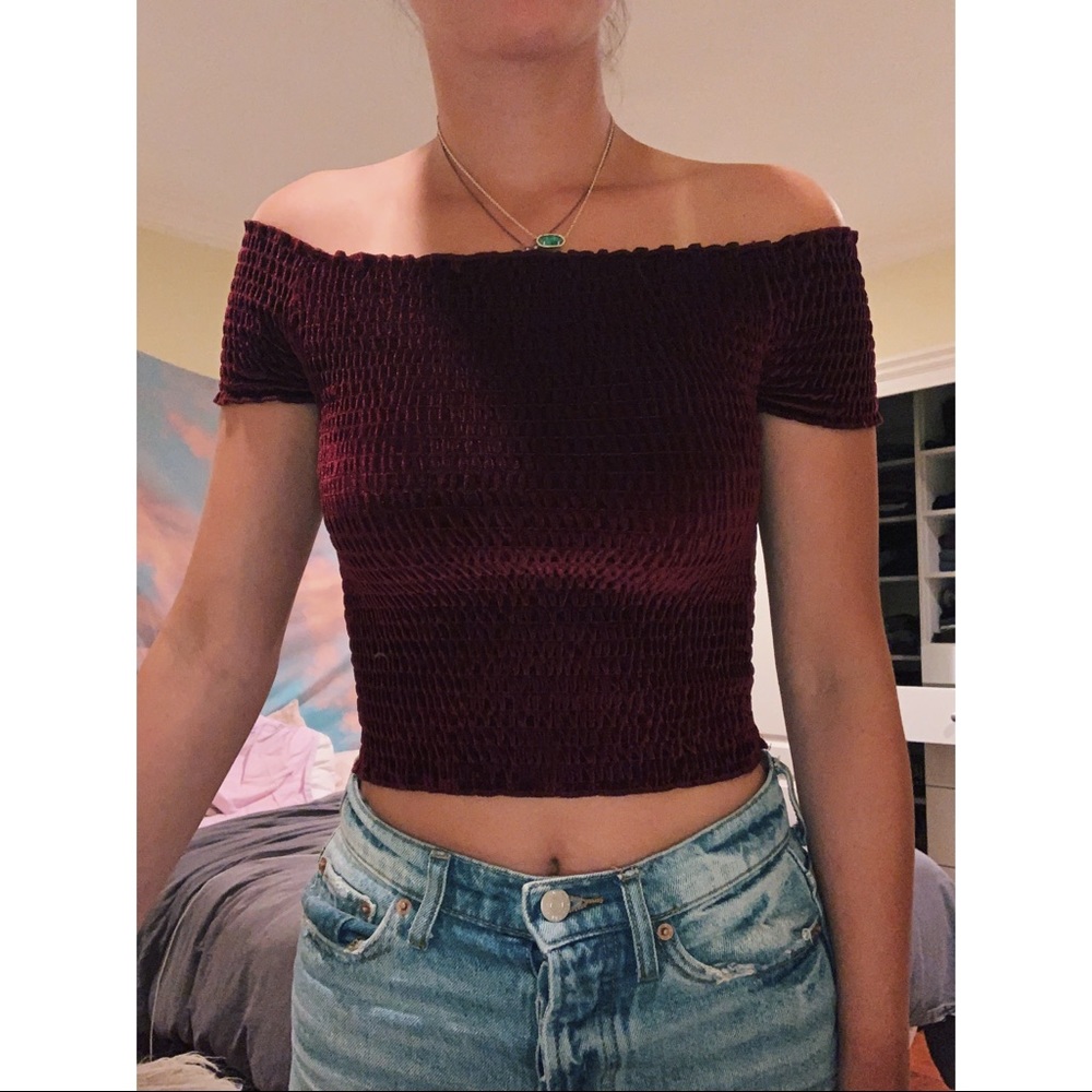 Urban Outfitters Velvet Crop Top
